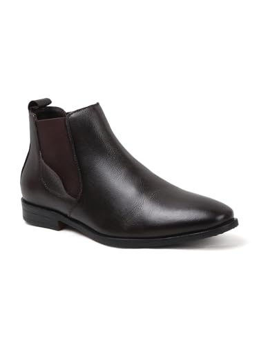 Image of Carlton London Men's Classic Slip-On Ankle Chelsea Leather's Boot with Elastic Gussets