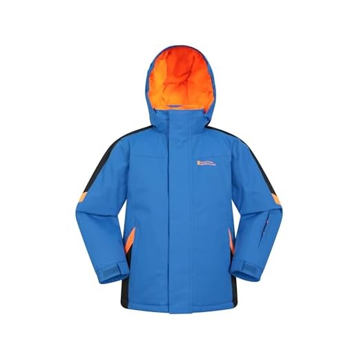 Mountain Warehouse Veste de Ski Raptor Enfants - Manteau Résistant à la Neige, Doublure Polaire, Jupe Pare-Neige Intégrée - Parfaite pour l'hiver Bleu Cobalt 5-6 Ans