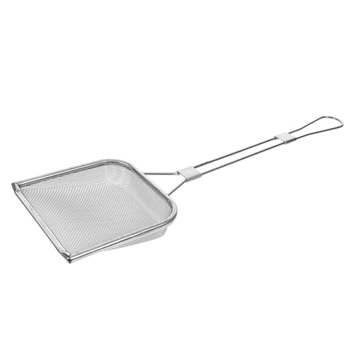 BESTonZON Écumoire Carrée En Acier Inoxydable 304 Maille Fine Ustensile Cuisine 17 Pouces Filtre À Huile Pour Friture Passoire Filtre Résidus Pour Frites Poulet