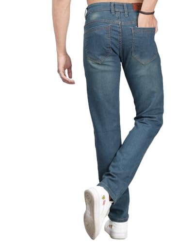 Image of EYEBOGLER Men's Regular Fit Cotton Denim Stretchable Jeans | Stylish, Comfortable, and Fashionable | Full Lenght| Straight Fit | Casual and Flexible