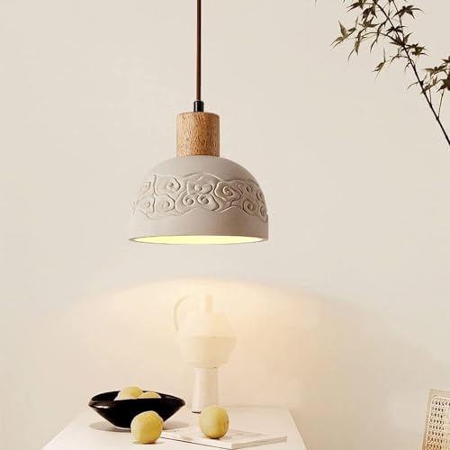 Lámpara de cemento con base de madera CNCNSH accesorio de iluminación de isla 3