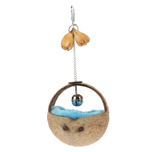 POPETPOP 1 Juego Nido De Cáscara De Coco Nidos Comedero para Pájaros Alimentador Jaula De Pájaros De Visión Receptor De Jaula Columpio De Loro Cacatúa Equipo Transportador Cascara De Coco