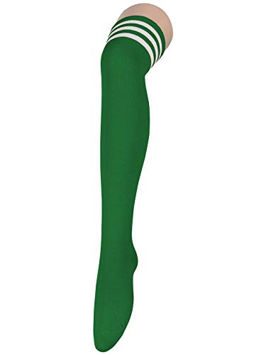 Image of Century Star Thigh High Socks Striped Extra Long Tube for Women Over the Knee Athletic Sports Socks Plus Size Stockings