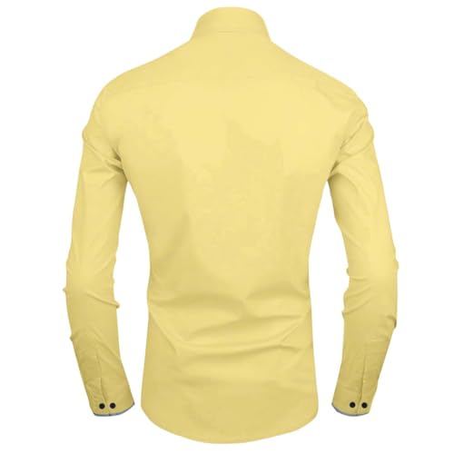 Image of Zombom Men's Solid Cotton Blend Regular Fit Full Sleeve Collared Neck Casual Shirt for Men