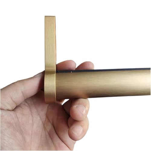 Perchero dorado cepillado, barra redonda para montaje en techo/pared, 140-40 cm de diámetro, elegante colgador de ropa para el hogar y el comercio minorista, solución versátil de exhibición de moda