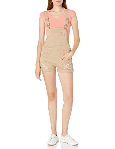 dollhouse Women's Cuffed Shortall, Tan, 9