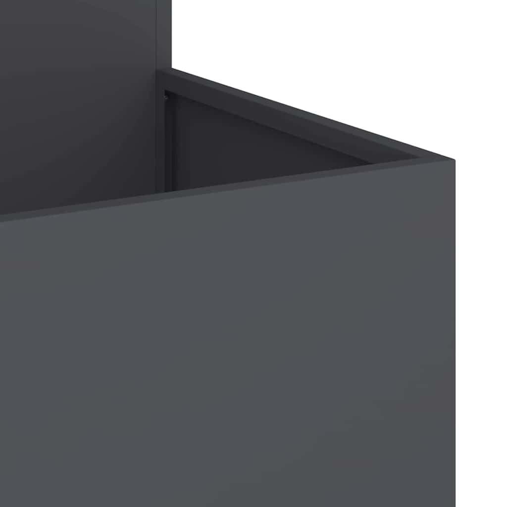 vidaXL Gartenblumentopf Anthrazit 100 x 100 x 60 cm Stahl, Garten und Terrasse, robuster Metallständer, Moderne Pflanzenpräsentation, industrieller Style für deinen Außenbereich