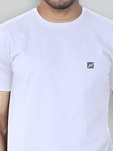 Image of Lux Nitro Men's Solid Modern Fit (Round Neck T-Shirt White M)