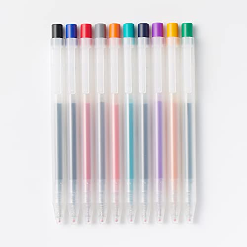 Set de 10 bolígrafos gel MUJI 0.5mm knock tipo miniatura 2