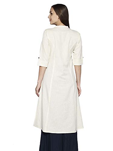 Image of Pistaa's Women's Cotton Relaxed Fit A Line Embroid A-Line Pattern Kurta