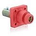 Leviton 18R24-UR 18 Series Single Pole Cam Type Female Panel Receptacle, Ball Nose, Double Set Screw Termination, 90 Degrees, Cable Range #2-4/0, 400 Amp Max, Red