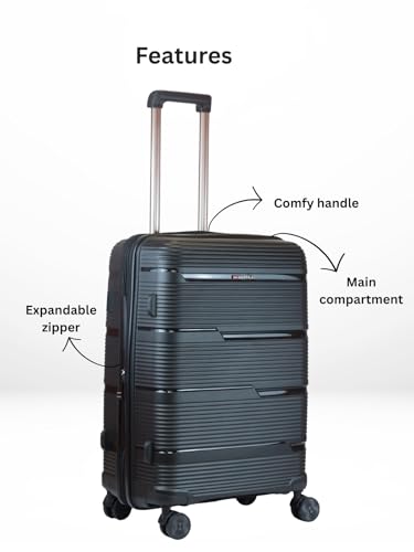 Image of Ligo 75 Cm Large Lightweight 8 Wheel Trolley Bag with Anti-Theft Zip | Premium Travel Luggage for Men & Women.