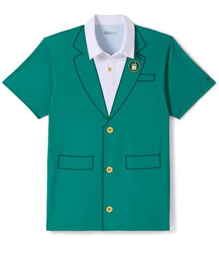 Tipsy Elves Mens Performance Golf Polo Green Blazer Large
