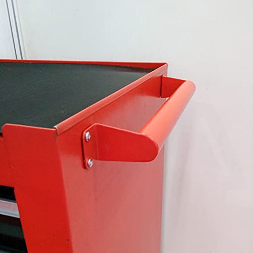 Bderkz 7 Schublade Schiebewerkzeugkiste Schwerlast Stahl Rollen Werkzeugkasten Wagen mit Rädern und Schließsystem, Perfekt Werkzeug-Organizer für Garagenlagerung, Rot – Bild 8