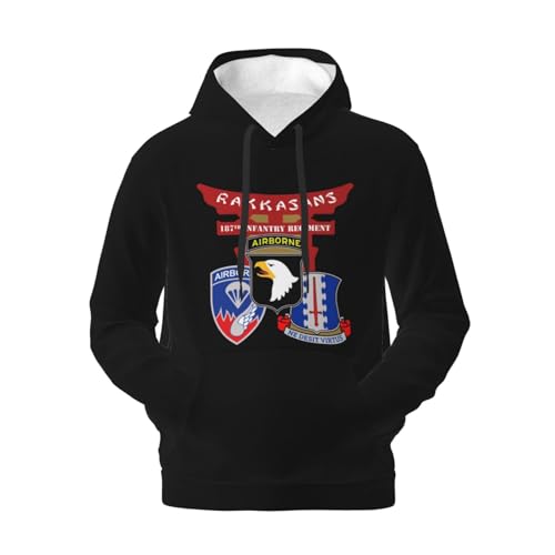 187th Rakkasan Hoodie Mans Kangaroo pocket Athletic Hoodies Long sleeve Hoodies