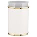 Kraftware Sophisticates Oval Wastebasket with Plastic Liner, Adding Classic Style to The Bathroom and All Other Rooms in The Home or Office, 13 Quart Capacity, 2 Piece Set, White with Gold Trim