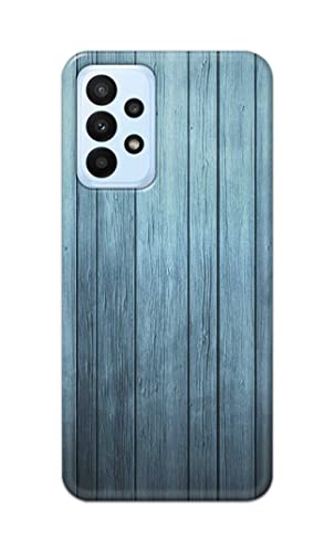 Image of Printed Hard Back Cover Case for Samsung Galaxy A23 4G | Samsung Galaxy A23 5G Back Cover (Wooden Blue) -702
