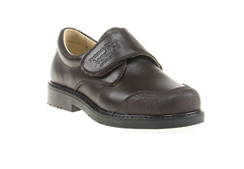 Angelitos Zapatos Colegiales con Puntera Reforzada Todo Piel, mod.452. Calzado infantil Made in Spain, Garantia de calidad. (28, Marrón)