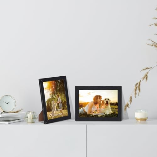 HORLIMER 7x5 Photo Frames Set of 15, Black Picture Frames 7x5, Wooden 5x7 Photo Frame Display 5 by 7 Photo for Wall or Tabletop - Image 4