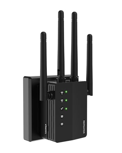Image of WiFi Extender Signal Booster with Ethernet Port, Dual Band 5GHz /2.4GHz, Up to 12880 Sq. Ft Coverage, WiFi Range Extender for Home and Outdoors, 1200Mbps WiFi Repeater Extender