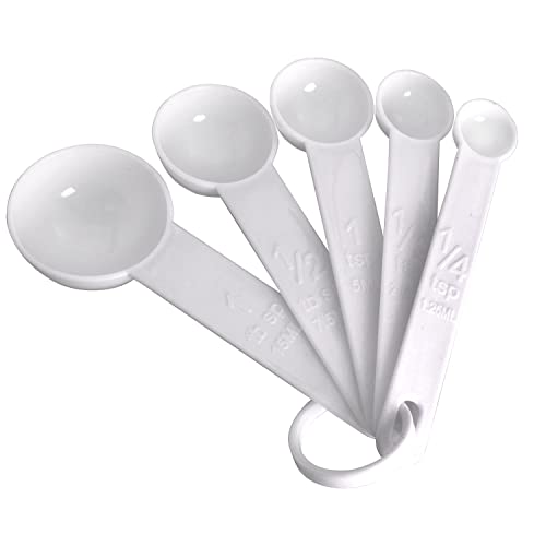 Measuring Spoons Csnsd 5 In 1 White Plastic 1G 2.5G 5G 10G 15G Measuring Spoons Set Kitchen Utensils For Baking Flour, Sugar And Coffee #TOP23