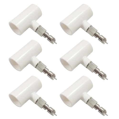 Bonchoice Stainless Steel Rabbit Water Nipples Metal Automatic Watering System with PVC Tee for Rat Guinea Pig Hamster Ferrets (6Pcs)