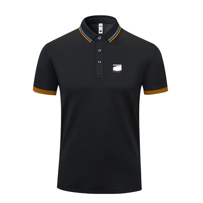 Polo manche courte FCOIN B.N.L anti-transpiration t-shirt respirant noir col rayé TP