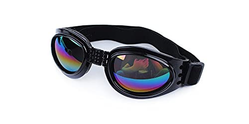 Rubylux Dog Goggles Black Dog Goggles Eye Wear Protection Waterproof Pet Sunglasses for Dogs About Over 15 lbs