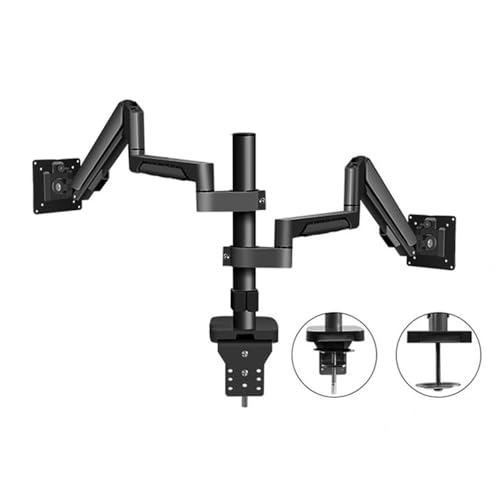 Supporto da scrivania per doppio monitor, inclinabile e girevole per schermi da 32", compatibile con 75/100 mm, supporta 2-9 kg