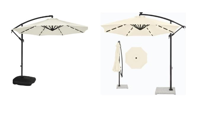 Image of Invezo Garden Umbrella LED Side Pole Round Outdoor Patio Umbrella (9ft diameter) Patio outdoor /Big Size Outdoor /Balcony Umbrella.
