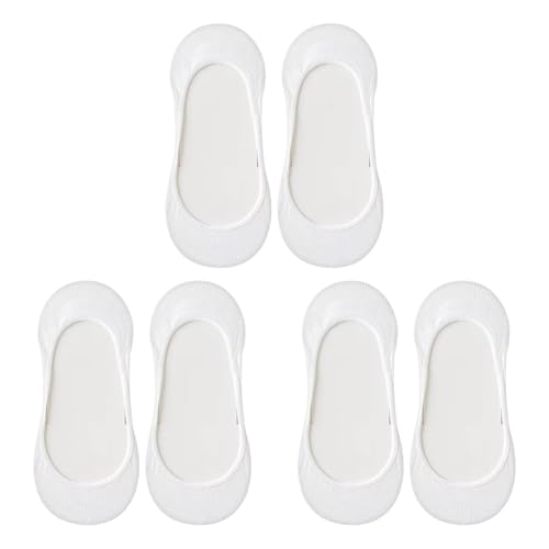 GSHLLO 3 Pairs Mens White Invisible Socks Trainer No Show Socks Low Cut Liner Socks Breathable Hidden Shoe Socks Casual Boat Socks
