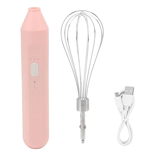 Elektrischer Handmixer, Wiederaufladbarer Handmixer, Schneebesen-Set, Kabellose Handküchenmaschine, USB-wiederaufladbarer Elektrischer Schneebesen Zum Kochen, Backen (Rosa)