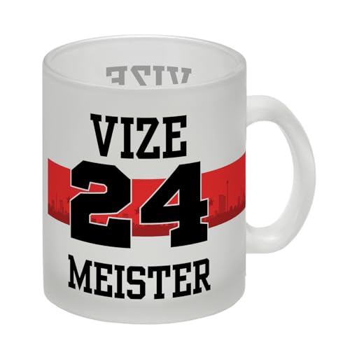 Stuttgart Brustring Glas Tasse mit Spruch Vizemeister 2024 Fußball Meisterschafts-Glas Tasse Schwaben Vizegart Liga Überraschung International