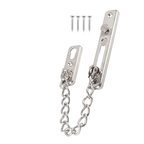Chaîne de porte de sécurité Serrure de porte de sécurité Loquet de chaîne antivol pour la sécurité à domicile (argent, acier inoxydable 201)
