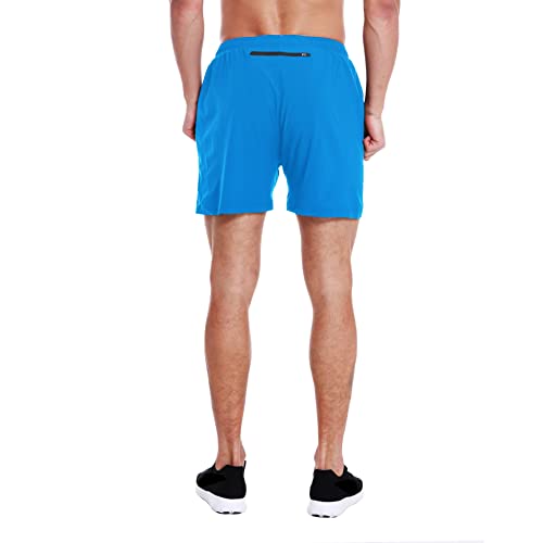 EZRUN Men's 5 Inches Running Workout Shorts Quick Dry Lightweight Athletic Shorts with Liner Zipper Pockets3