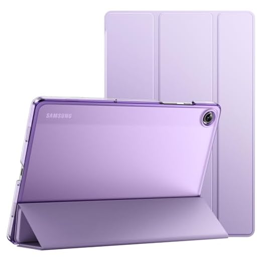 JETech Capa para Samsung Galaxy Tab A9+/A9 Plus 11 Polegadas 2023, Capa Protetora para Tablet com Suporte Fólio Triplo Translúcido e Fino, Despertar/Suspender Automático (Luz Roxa)