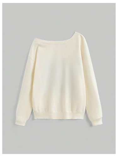 GORGLITTER Women's Off The Shoulder Sweater Cat Print Graphic Long Sleeve Pullover Sweaters2