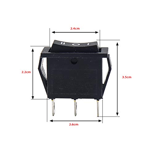 Image of Electronic Spices Pack of 5 Spdt On /Off /On Mini Black 3 Pin Rocker Switch Ac 6A /250V 10A /125V