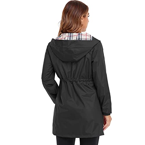 Rain Coat for Women Waterproof with Hood Lightweight Women's Rain Jacket Outdoor Trench Windbreaker Long Raincoats4