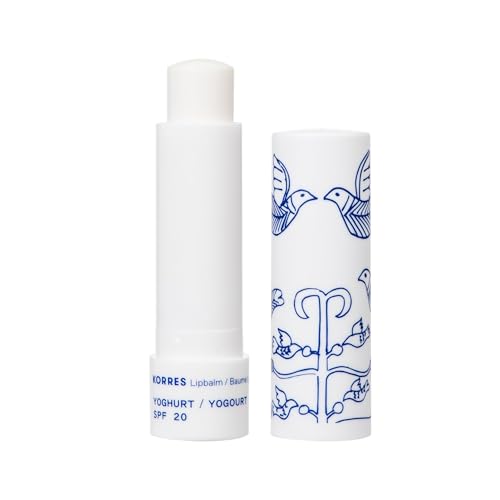 KORRES Yoghurt Balsamo labbra nutriente allo FPS 20, stick balsamo labbra incolore con olio di iperico, dermatologicamente testato, 4,5g