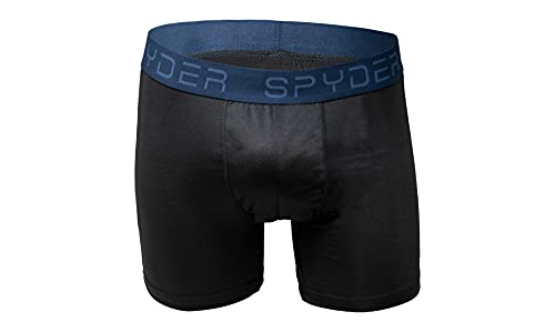 Spyder Mens Boxer Briefs 4 Pack Poly Spandex Performance Boxer Briefs Underwear (Black Large)3
