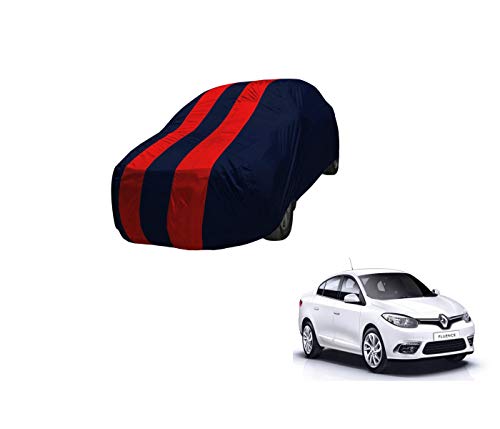 Image of Auto Hub Car Cover Compatible with Renault Fluence with Mirror Pocket,Triple Stitched, Weather Proof, Fluence Car Cover- Navy-Red