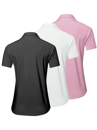 3 Pcs-Womens Polo Shirts Lightweight Short Sleeve Golf Polo Shirt Stylish Casual Tee for All-Purpose Sports & Leisure2