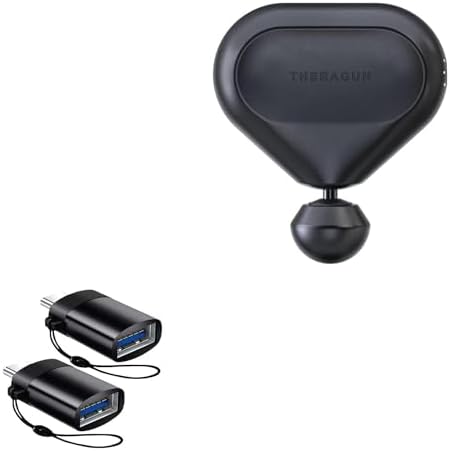 BoxWave Cable Compatible with Therabody Theragun Mini - USB-C to A PortChanger (2-Pack), USB Type-C OTG USB Portable Keychain - Slate Black image 3
