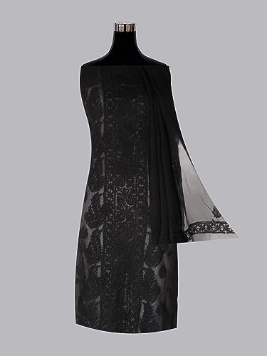 Image of Ada Hand Embroidered Lucknowi Chikankari Unstitched Georgette Salwar Suit with Dupatta for Women - Dress Material 3990