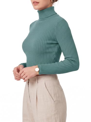 Image of MixMatchy Women's Cropped Ribbed Turtleneck Sweater