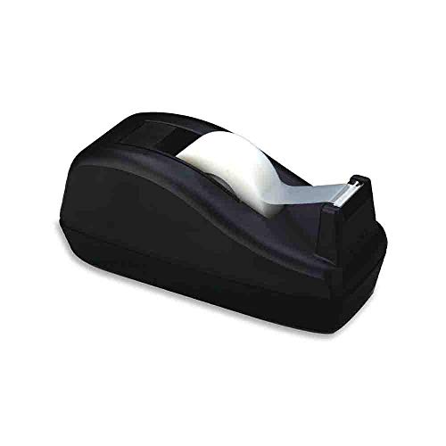 Deluxe Desktop Tape Dispenser, Black, for 1 Inch Core Tapes (Update Version)
