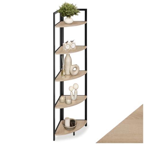 tectake® Estanteria Pared, Diseño Estilo Industrial, Estanterias Almacenaje para Estanteria Baño o Recibidores de Entrada, Muebles de Salon - 30 x 30 x 150 cm Madera Industrial Clara, Roble Sonoma