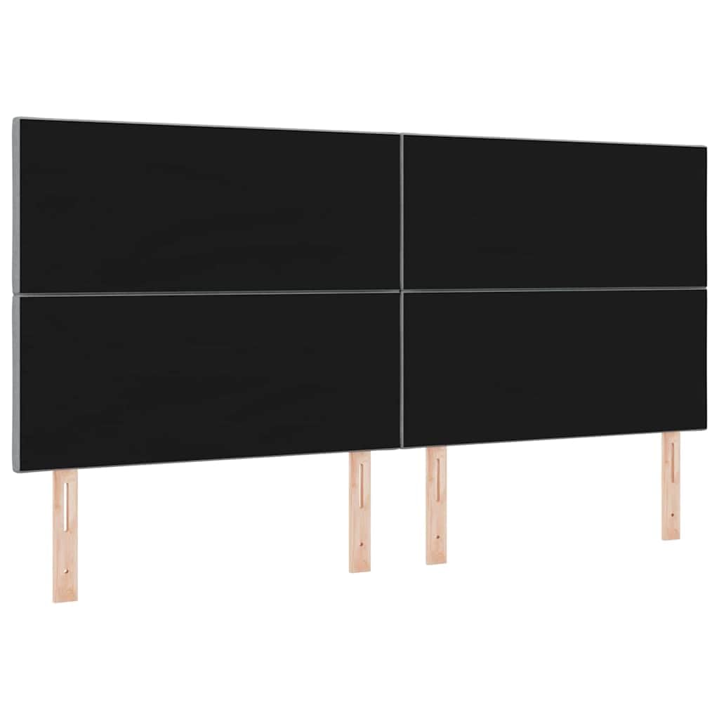Cabecero de cama de 200 cm de ancho - Funda de tela gris claro - Acolchado con marco de madera de pino - Diseño moderno - Robusto y duradero - Altura ajustable - Para dormitorio, cama