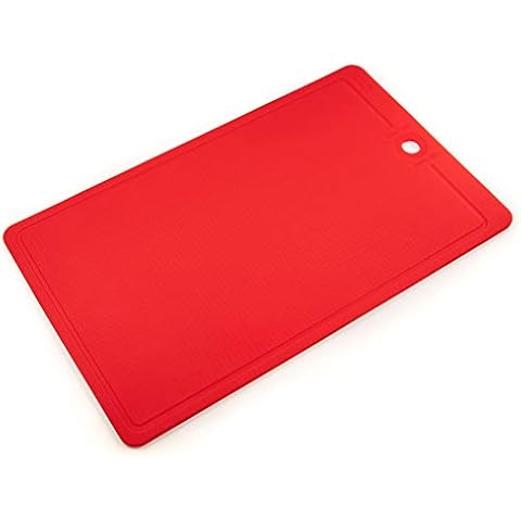 Made in Korea Silicone Cutting Board/Trivet, Non-Slip, 16.7'' x 10.3'', Dishwasher Safe, Easy Grip, BPA Free, Flexible Mat (Large, Red) Cover